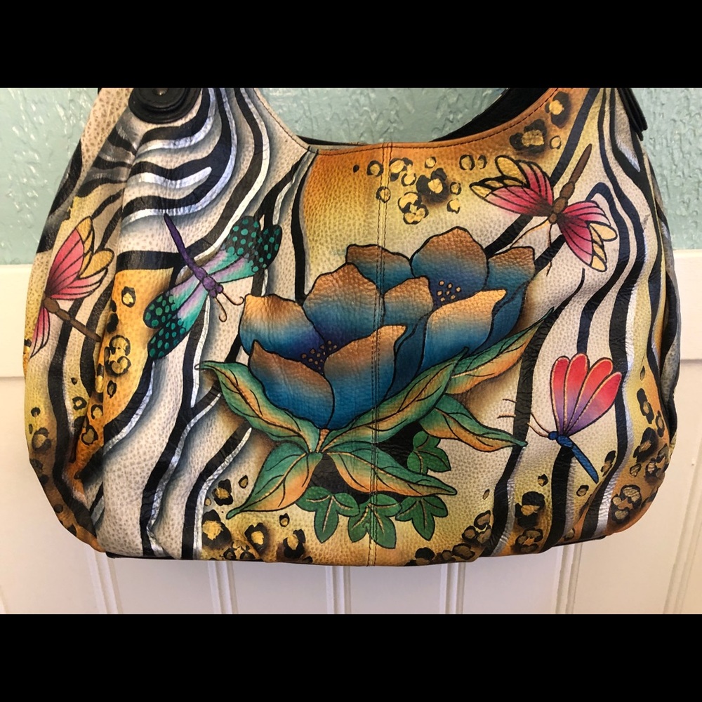 Anushchka hand-painted leather handbag